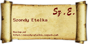 Szondy Etelka névjegykártya