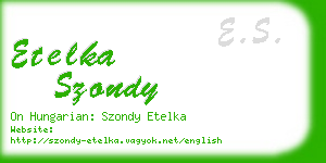 etelka szondy business card